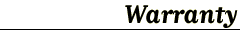 Warranty